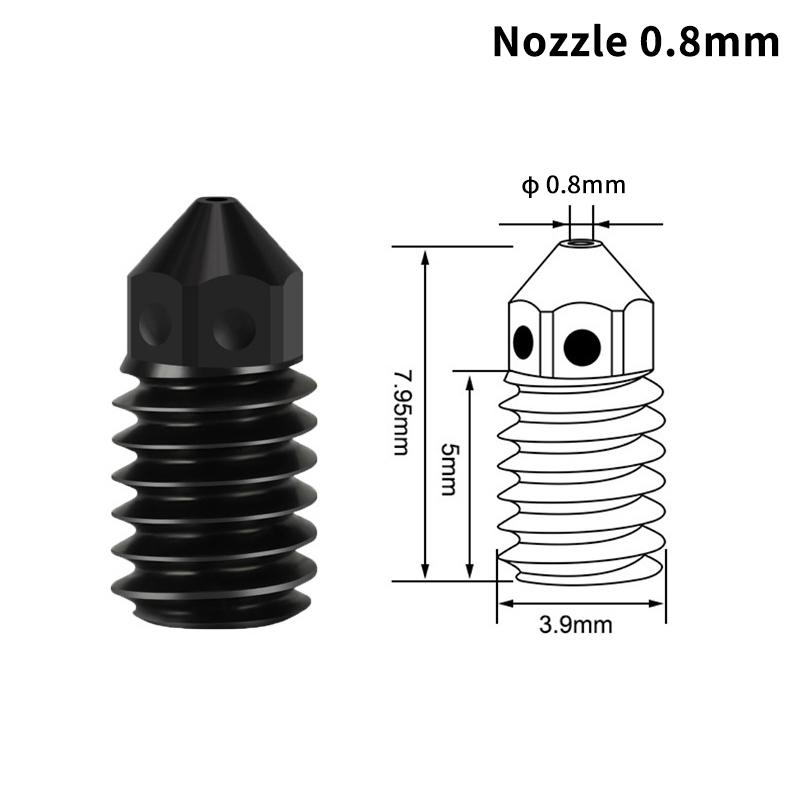 

1 шт. Мини-сопло 0,2/0,4/0,6/0,8 мм из закаленной стали для узла сопел Bambu Lab A1, 3D-принтер