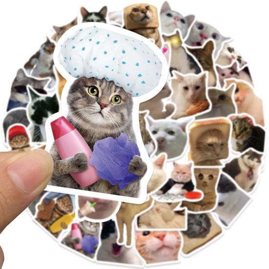 50 pezzi adesivi graffiti autoadesivi in PVC impermeabile modello gatto carino cancelleria valigia laptop decalcomania per studenti