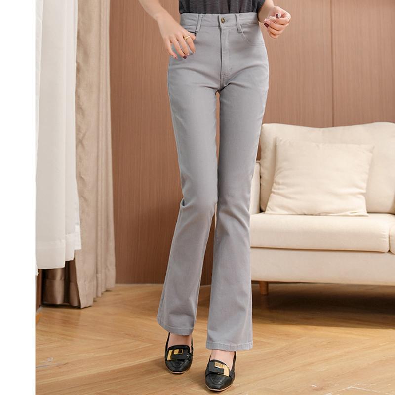 Jean bootcut stretch pour femme, Jean évasé coupe slim taille moyenne, Jeans décontractés pour femme