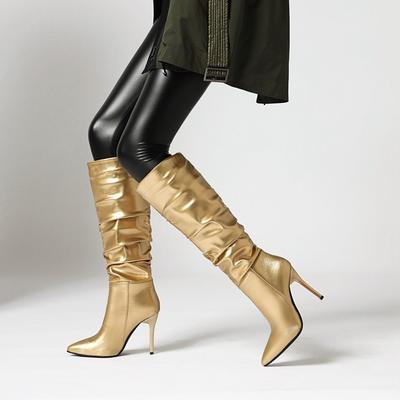 10CM Sexy Frauen Winter Stiefel Plattform Thin High Heel Oberschenkel Stiefel Slip Auf Spitz Dame Schuhe Club Stiefel