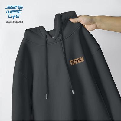 JEANSWEST LIFE Men's Biker Print Hooded Sweatshirt