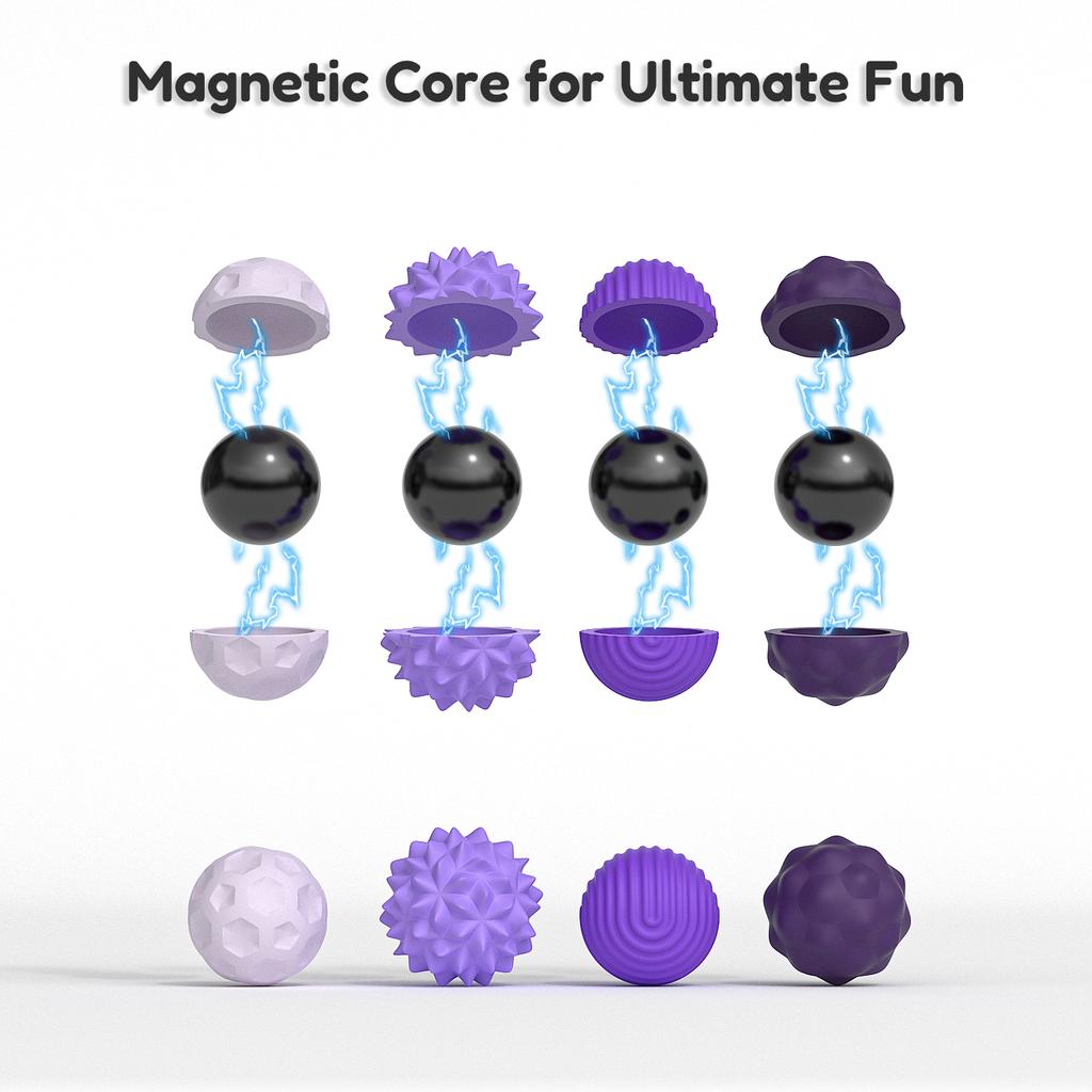 4/8 pieces Magnetic Sensory Silicone Ball Hand Touch Ball Soft Massage Training Raised Point Waist and Back Foot Massage Ball