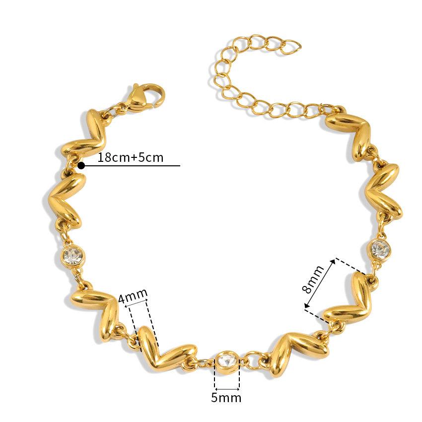 

Браслет из круглых цирконов, инкрустированных в арбузные семечки, для девочек, простой дизайн, ювелирное изделие 18K золотой