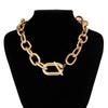 Übertriebene Punk-Kette aus dickem Metall, kurzes Schlüsselbein-Halsband, gotische Schnalle, Choker-Halskette, Schmuck für Damen-Bankette