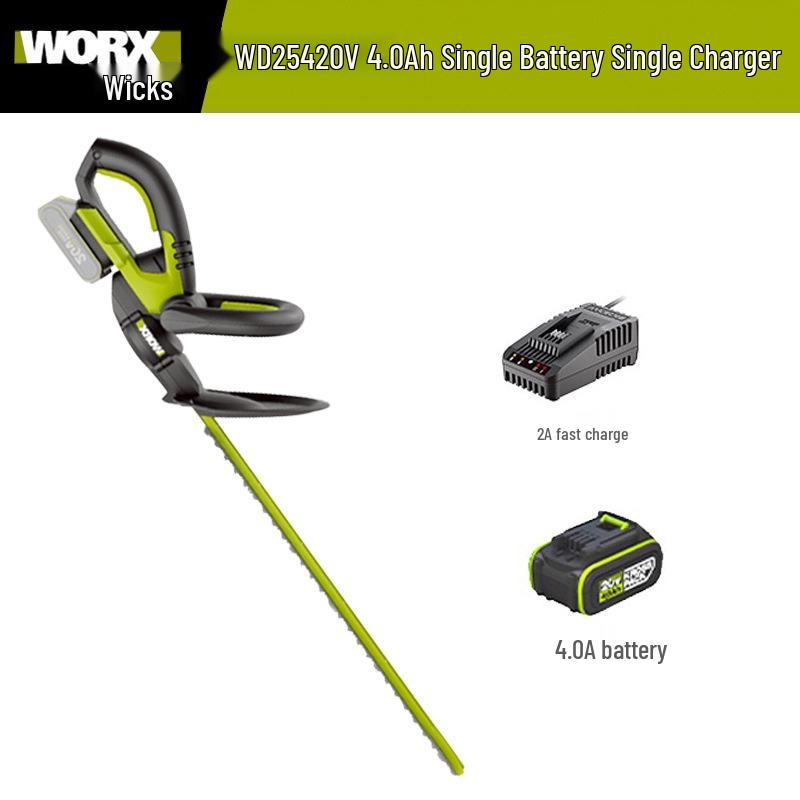 Wickes Cordless Electric Hedge Trimmer with Lithium Battery - Multifunctional Small Pruning Shears (Model WD254)