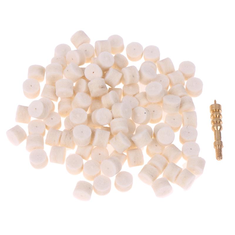 100Pcs 17/22/30/38Cal Wool Felt Polishing Pad Without Hole Bore Mop Brush Barrel Cleaning Tool Replacement Chamber Cleaning Pad