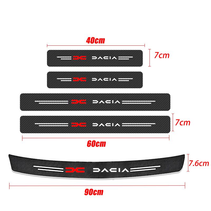 4pc Carbon fiber threshold sticker for cars Pedal protection sticker For Dacia Duster Logan MCV Sandero Stepway Dokker Lodgy Car