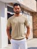 Neues europäisches & amerikanisches Herren-Sommer-Kurzarm-Strick-T-Shirt mit vertikalen Streifen