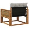 Outdoor Middle Sofa Solid Acacia Wood and Textilene Natural