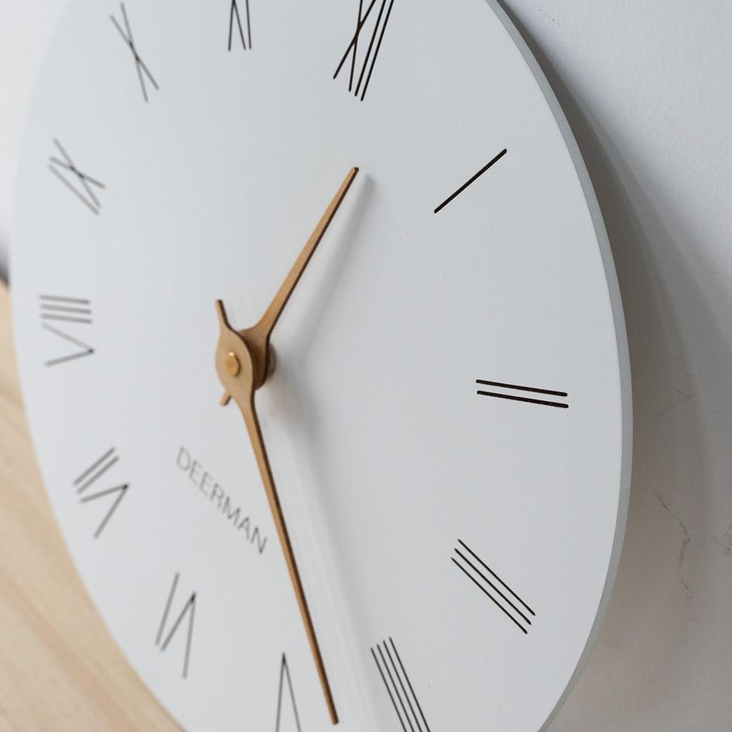 HARRYXUE Wall Clock, Stylish, Ultra-lightweight, Silent, Flat Wood Clock, Solid Wood Pointer Wall Clock, Nordic Style, No Tick-a-Mouth Clock, Wall