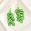 Exaggerated Long Tassel Earrings Solid Color Eardrop Elegant Petal Leaves Drop Earrings  Women