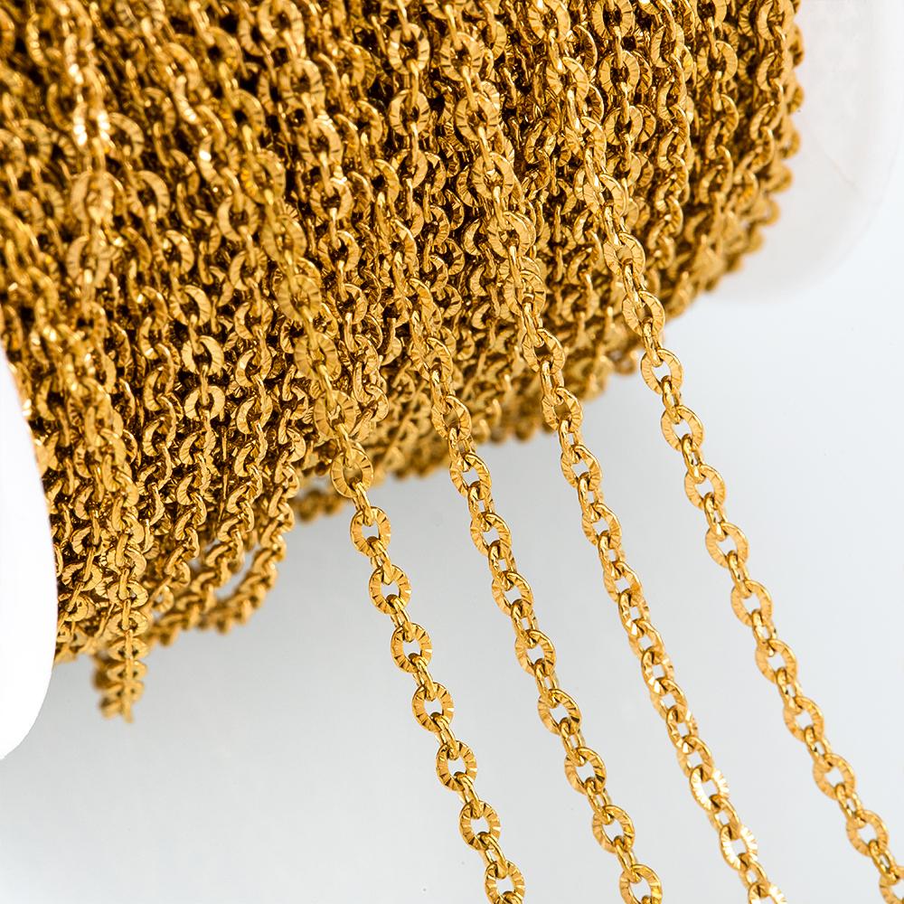 2Meters Multi-Size Stainless Steel Sunflower Thin Chain Radial Lines O Shape Chain Jewelry Making DIY Necklace Bracelet Supplies