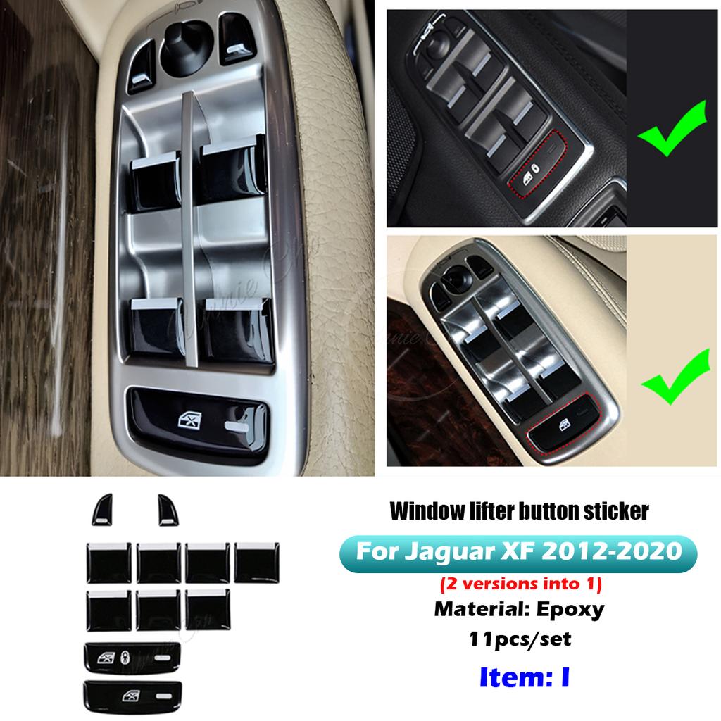 Black Epoxy Button Sticker for Jaguar XF X250 XK XKR XJ XJL Car Interior Refinishing Trim Cover for Dashboard Center Console