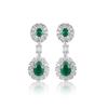 Elegant Oval Water Drop Emerald Earrings In 925 Sterling Silver