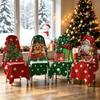 4 Pcs Dustproof Christmas Chair Cover Snowman Christmas Ornaments Home Decoration