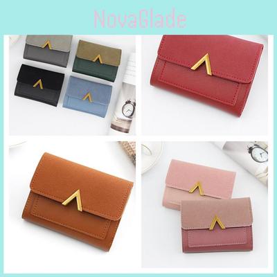 Stylish Ladies' Short Wallet With Large Capacity And Multiple Compartments, Candy-colored And Soft Pu Leather