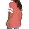 2026 Europa und die Vereinigten Staaten Frühjahr und Sommer neues Damen Basistop einfarbig V-Ausschnitt Patchwork Kurzarm locker T-Shirt