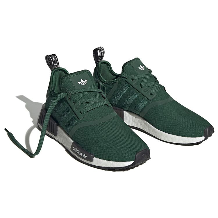 Adidas NMD_R1 Dunkelgrüne Damen-Sneaker Core-Black Cloud-White HQ4280