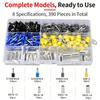 Professional 6-35mm² Wire Ferrule Crimper Tool Kit 390Pcs Electrical Terminals Connector Set with Heavy Duty Crimp Pliers