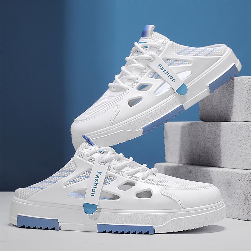 New Summer Men's Breathable Anti Slip Odor Proof Mesh Shoes with Versatile Casual Cooldown  Low Cut Soft Soled Sports Sandals