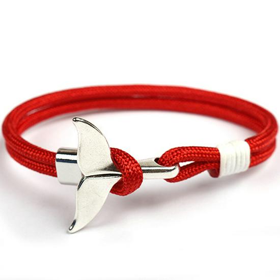 

Anchor Style Whale Tail Bracelet - Handmade 550 Paracord, Hand-Woven Jewelry for Couples
