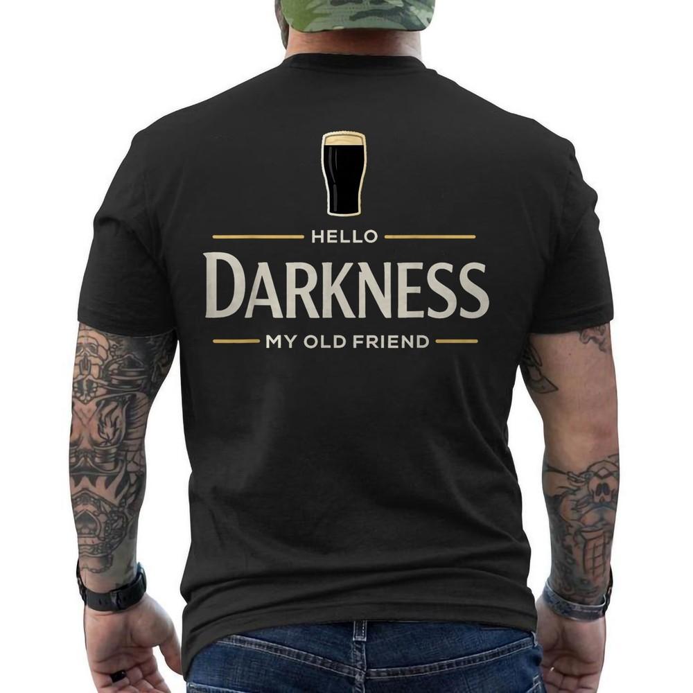 Hello Darkness My Old Friend Irish Beer St. Patrick#039;s Day ON BACK TShirt Unisex T-Shirt L