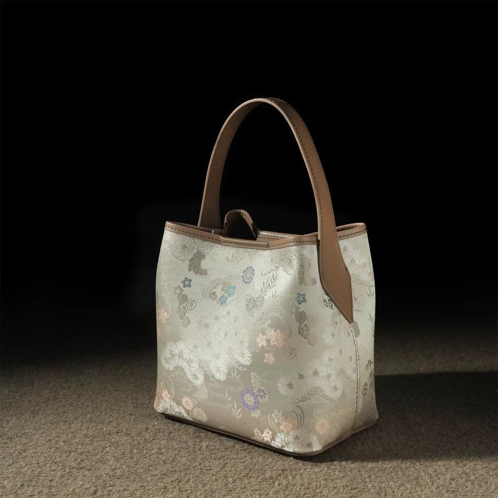 Bucket Bag Song Jinxin Chinese Style Cheongsam With Hanfu Early Spring Soft Leather Bag Shoulder Crossbody Lunch Box Bag