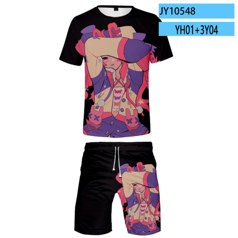 Pipkin Pippa Trykt nye anime fritidssett Cartoon Grafiske topper Kortermet T-skjorter streetwear pop hip hop t-skjorte strandbukser