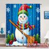 2pcs,Curtains Cute Snowman Christmas Winter_a Chic Curtains Yarn Curtains Gifts Decorative for Bedroom, Living Room, Office &