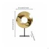 Geometric Tabletop Contemporary Design Abstract Metal Sculpture Luxury Golden Appearance Hoop