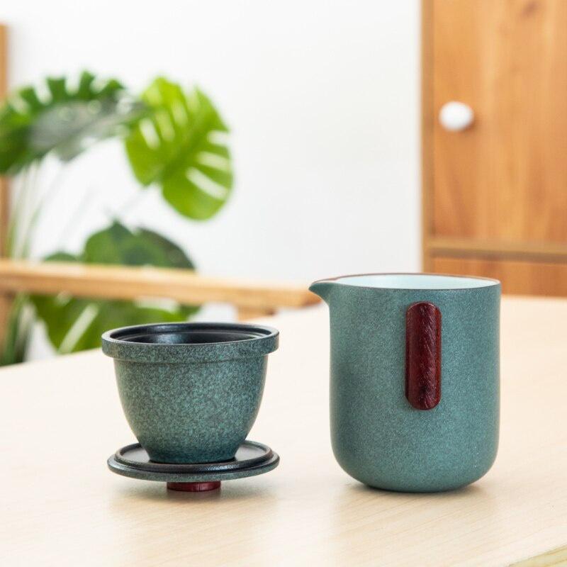 Portable Tea Set Small Bag Ceramic Quick Tea Cup One Pot Four Cups Tea Brewing Pot