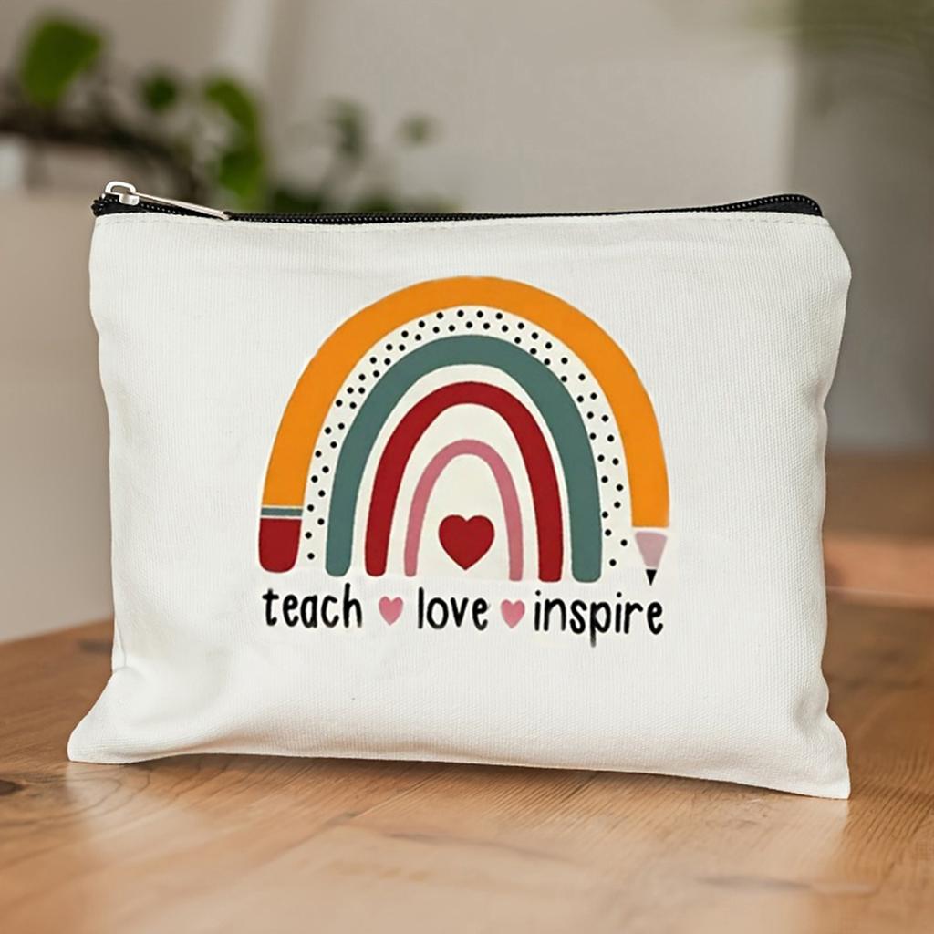 1pc Beautiful Rainbow Pattern Makeup Bag Travel Storage Bag