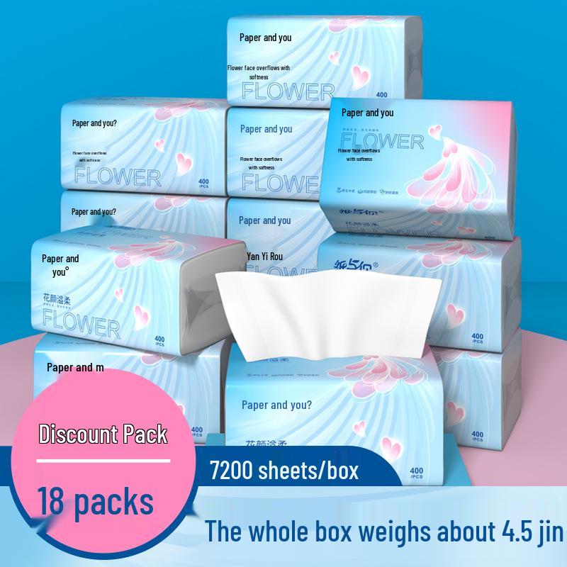400-Sheet Thickened Virgin Wood Pulp Toilet Paper - Whole Box