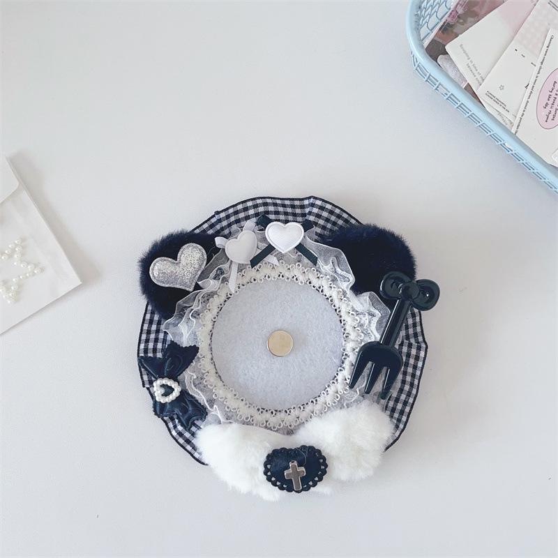 

Кружево Ручная работа Милая Брошь для Девочки Держатель и Дисплей для Итабага Holds: 6cm diameter badge чёрный