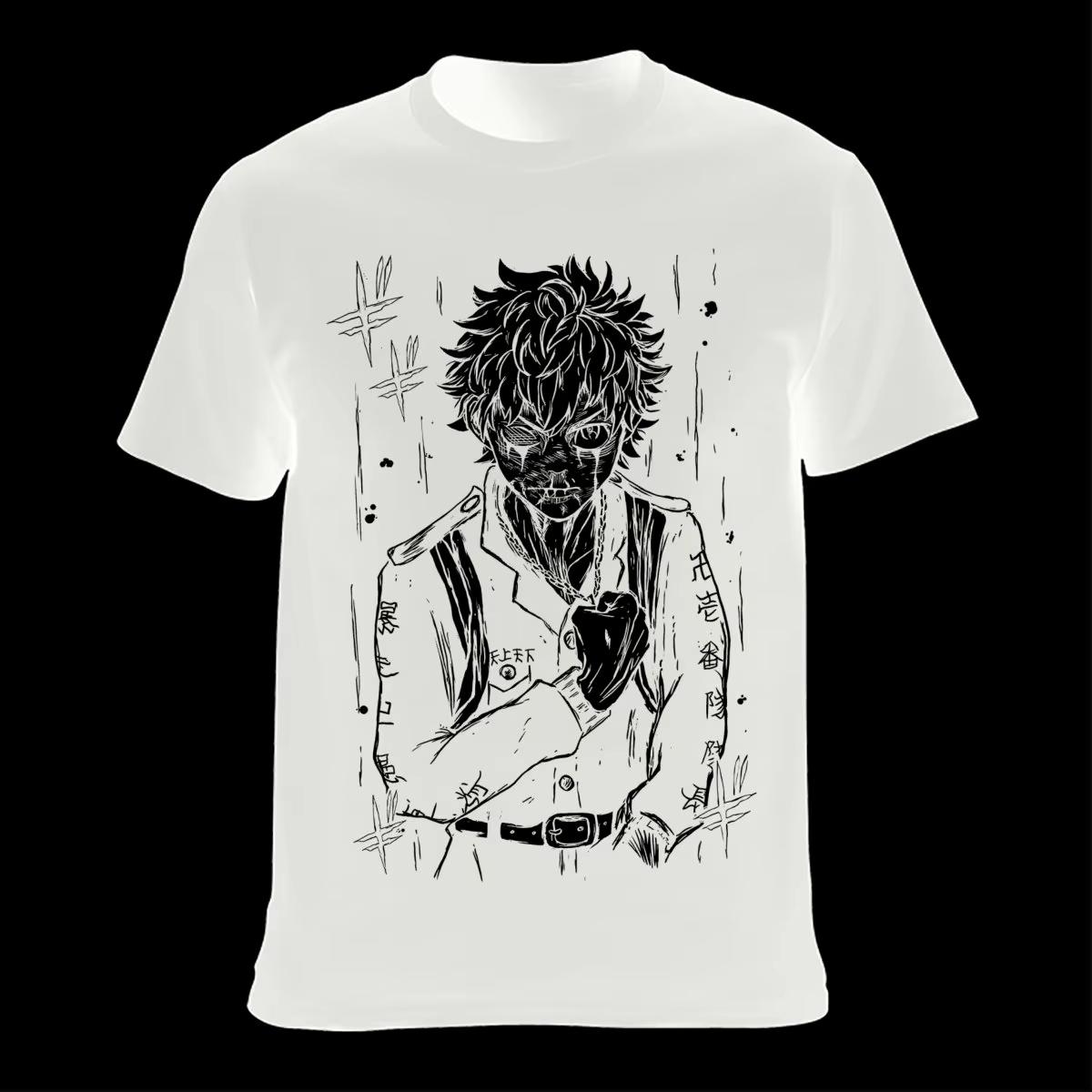 

Тренд Четыре Сезона 2025 Косплей Нейтральная Футболка Тифую Мацуно Tokyo Revengers Аниме Майки Дракен Такемичи Черная Футболка 4XL