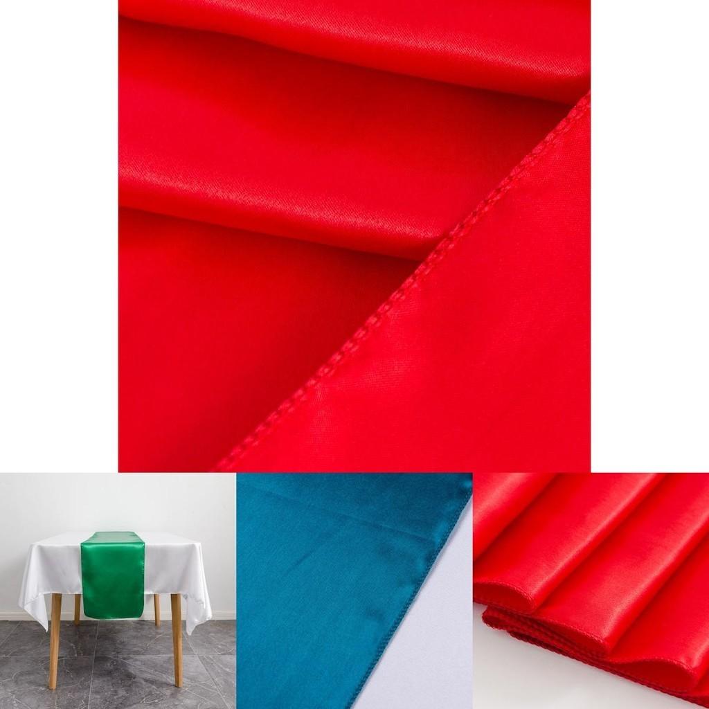 Exquisite Red Satin Table Runner For Stylish Wedding And Engagement Celebrations