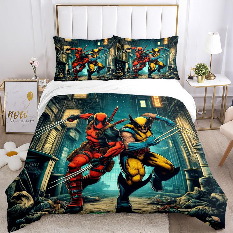 Deadpool Wolverine Team Up Print 3Pcs Bedding Setduvet Cover With 2 Bedropillowcase Home Birthday Gift