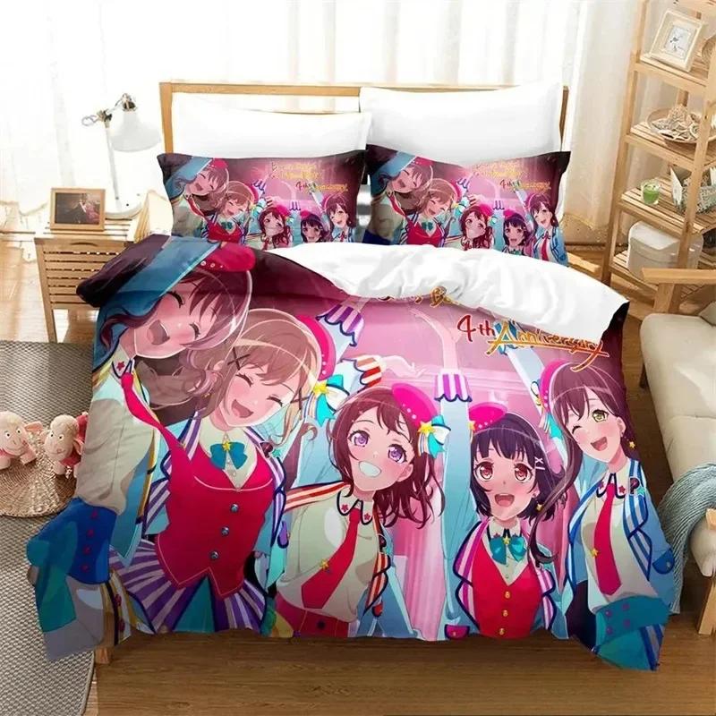 3D Printed BanG Dream Anime Girls Band Party Bedding Sets,Girls bed supplies set duvet cover bed comforter set bedding set