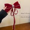 1pc Elegant And Gorgeous Snowflake Bow Imitation Pearl Rhinestone Tassel Women's Hair Clip Wedding Party New Year Hair Accessories Christmas Gift