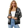 Casual Plaid Printted Cardigan Women Sweater Autumn Knitted Open Stitch Single Breasted Loose Ladies