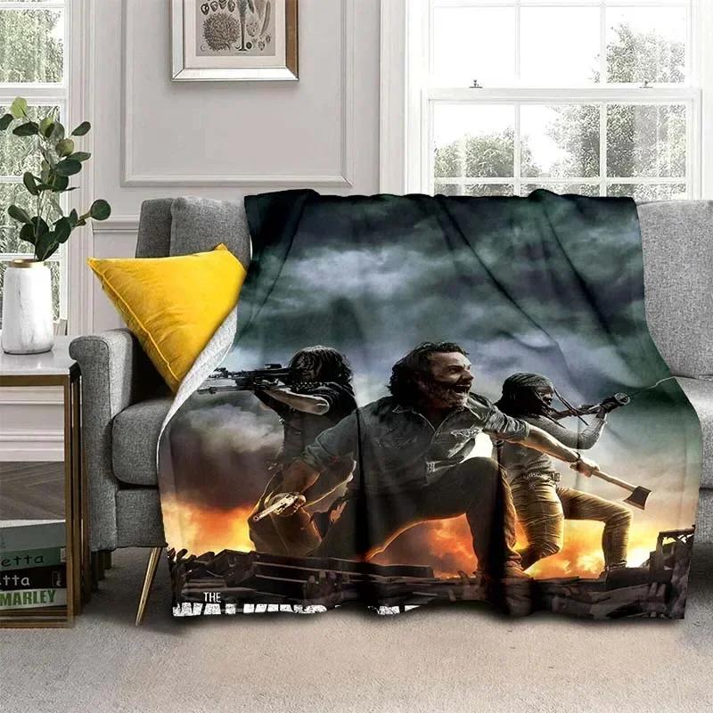 Daryl Dixon Walking Dead Movie Flannel Blanket,Warm and Soft Blanket  For Couch Sofa Office Home Travel Camping Birthday Gift