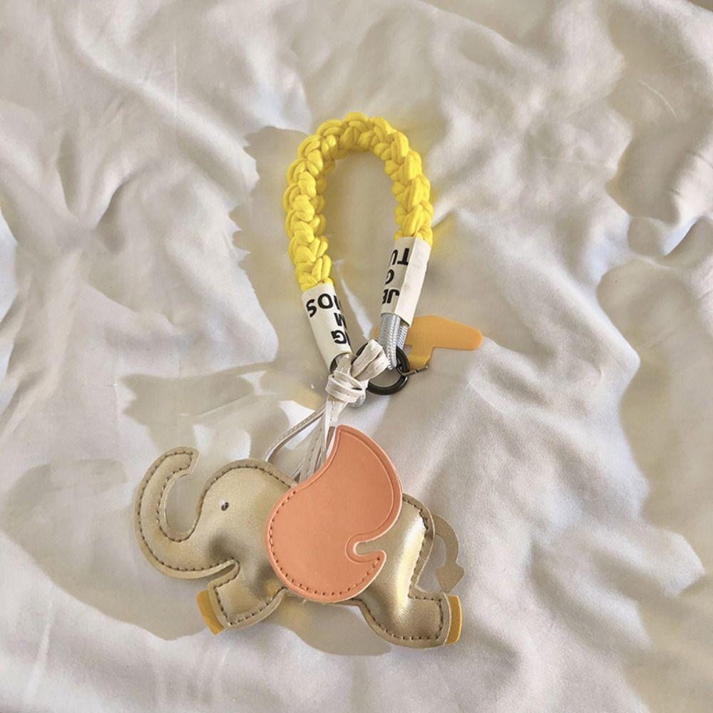 PU Leather Elephant Keychain Flying Wings Bag Charm 2025 New Key Chain Holder  Gift Idea