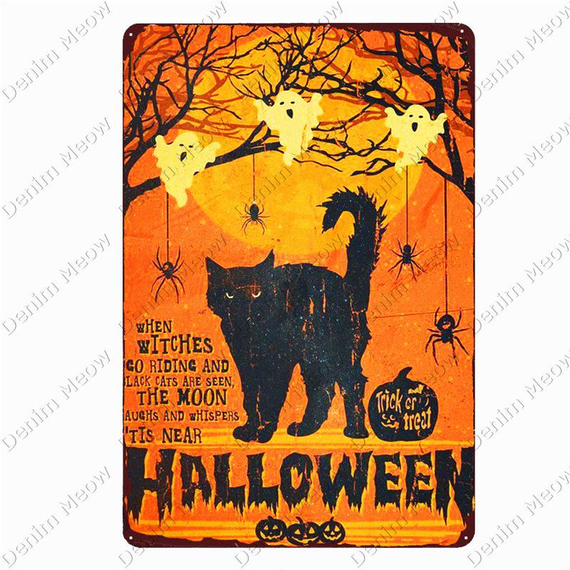 Halloween party poster, Happy Halloween vintage metal signs, bar, pub, cafe, home decor, tin painting, tin plate, n369 20x30cm