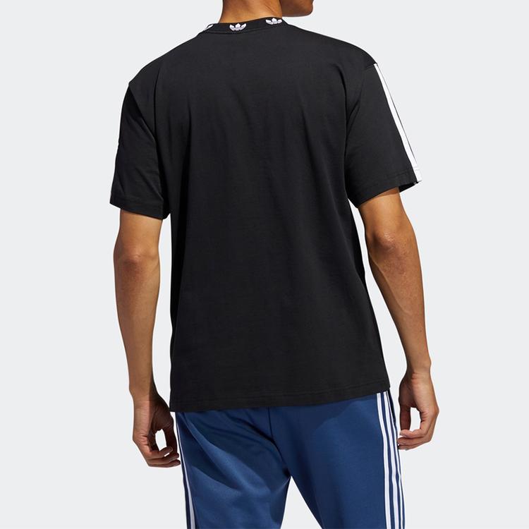 Adidas Originals Trefoil Logo Collar Short Sleeve T-Shirt Men Tops Black FM1577