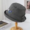 Designer Plaid Bucket Hat Women Korean Style Spring Autumn Bucket Cap Female Vintage Travel Sweet Hats For Women