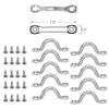 10 Pieces 316 Forged Stainless Steel Bungee Deck Loops Tie Down Pad Eye Straps for Boat Kayak Deck Rigging Kit