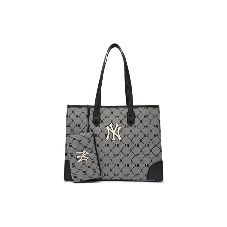 New MLB Monogram Collection Polyester Tote Bag Shopping Bag Shoulder Bag Handbag Regular Unisex Gray 3AORL021N-50GRS