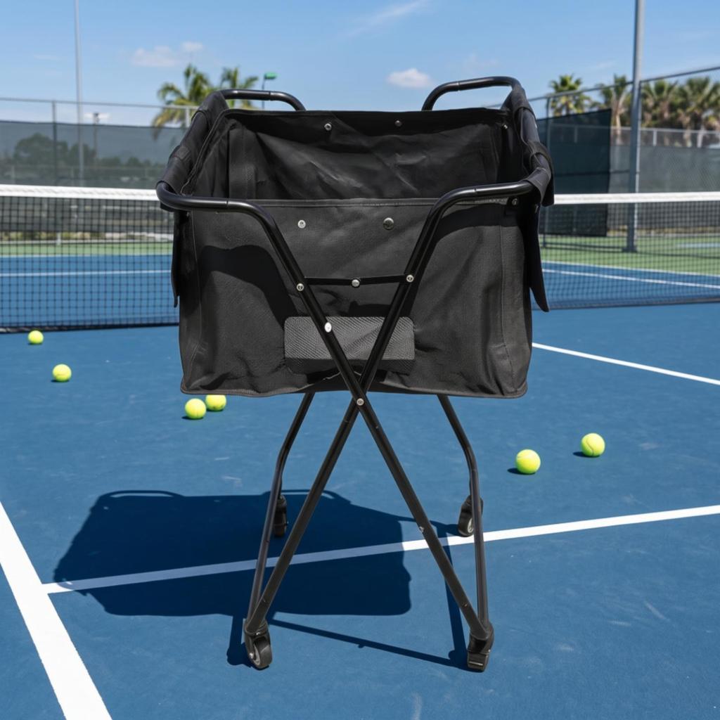 Foldable Ball Collection Cart Lightweight Equipment Sturdy for Coaches
