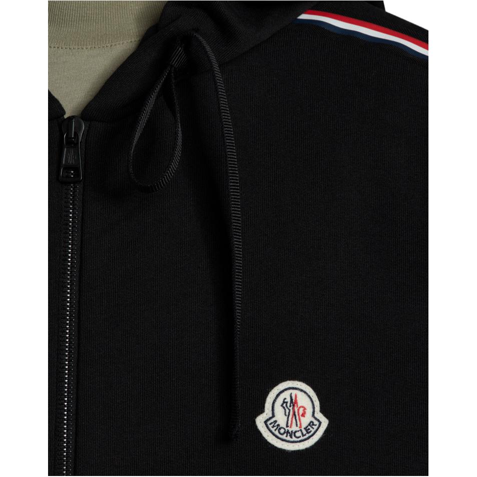 Moncler Ss22 Logo Label Three-Color Woven Tape Zipper Hoodie Jacket Men jackets Black H10918G00047809LA999