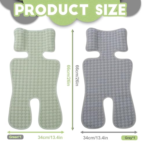 2-Pack Breathable Summer Seat Pad, Foldable Cooling Mat for Stroller, Car Seat, Baby Carrier, Universal Baby Stroller Cooler Cushion